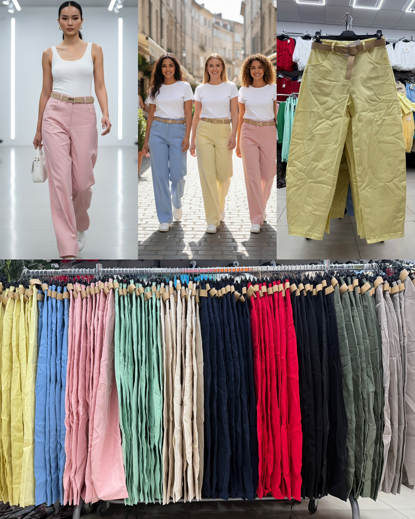 Spodnie Damskie  WŁOSKA  , Size uni, paczka 6szt ,mix kolor