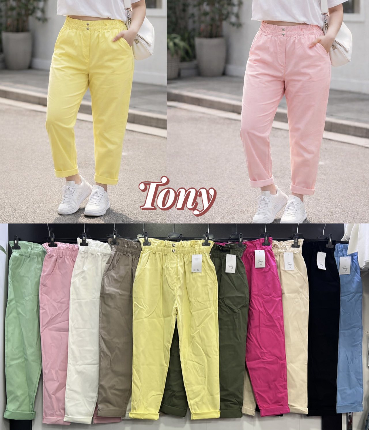 Spodnie Damskie  WŁOSKA  , Size uni, paczka 6szt ,mix kolor