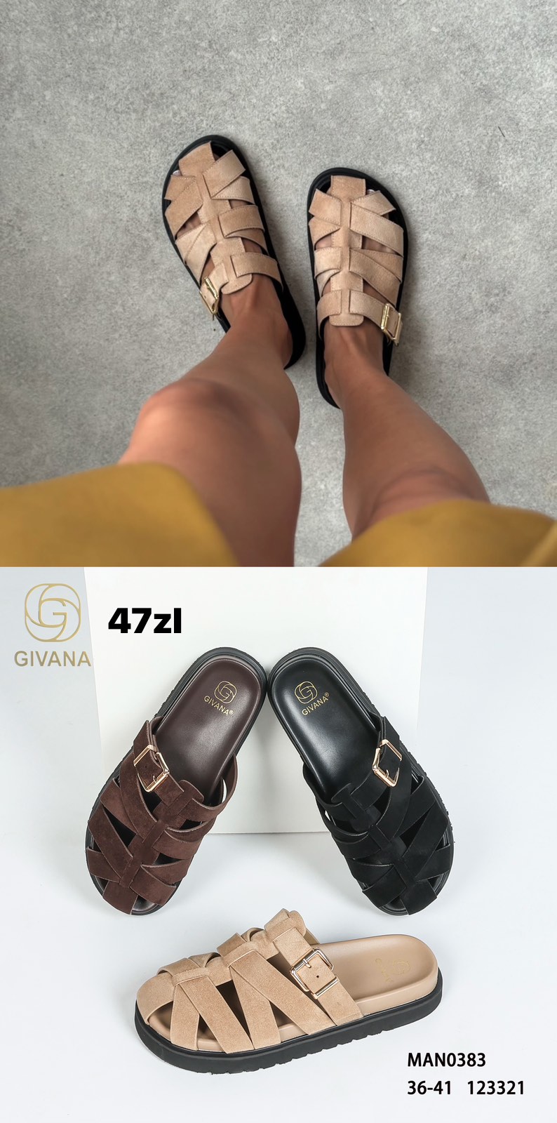 Buty Klapki Damskie (36-41, 12par)
