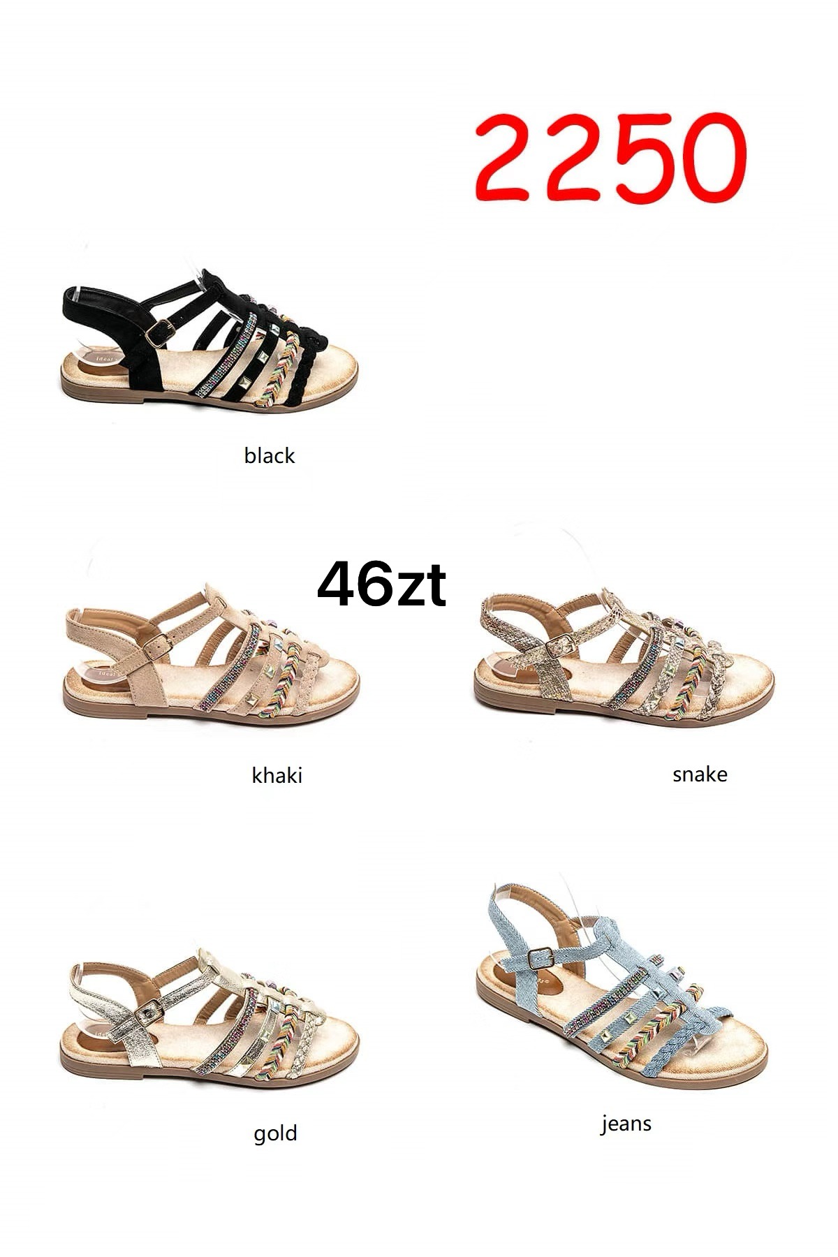 Sandały Damskie (36-41, 12par)