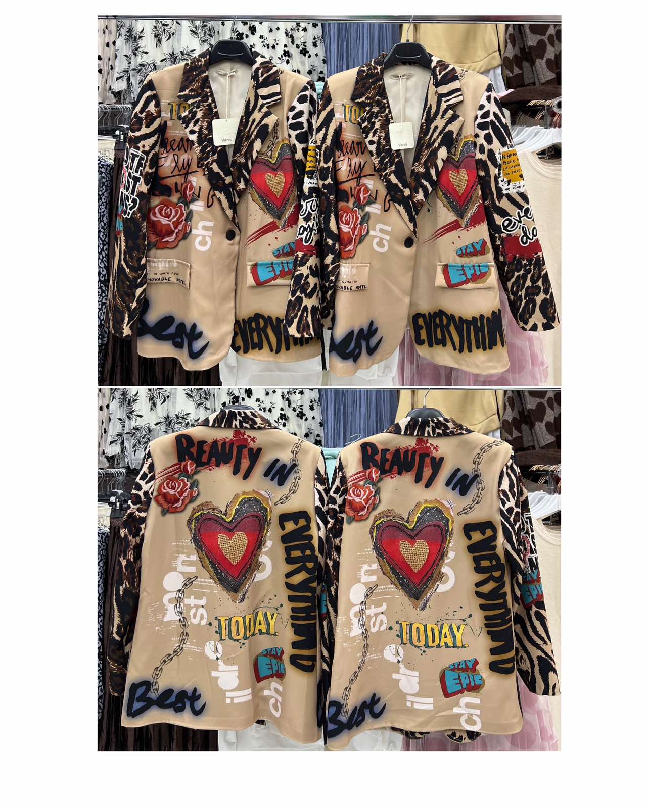 Żakiety i Marynarki  Damskie  WŁOSKA  , Size uni, paczka 6szt ,mix kolor