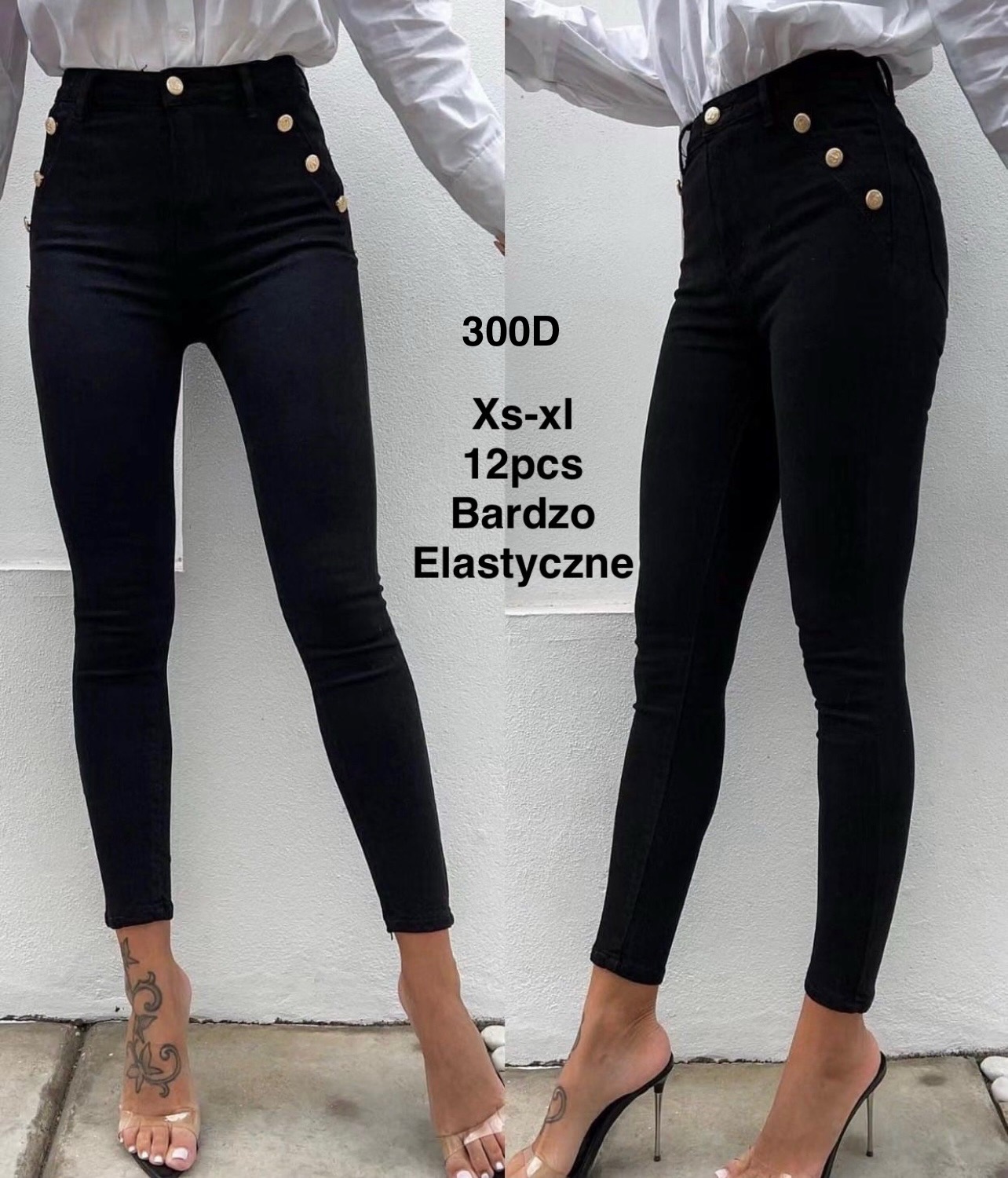 Jeansy damskie , Size xs-xl,paczka 12szt,1kolor