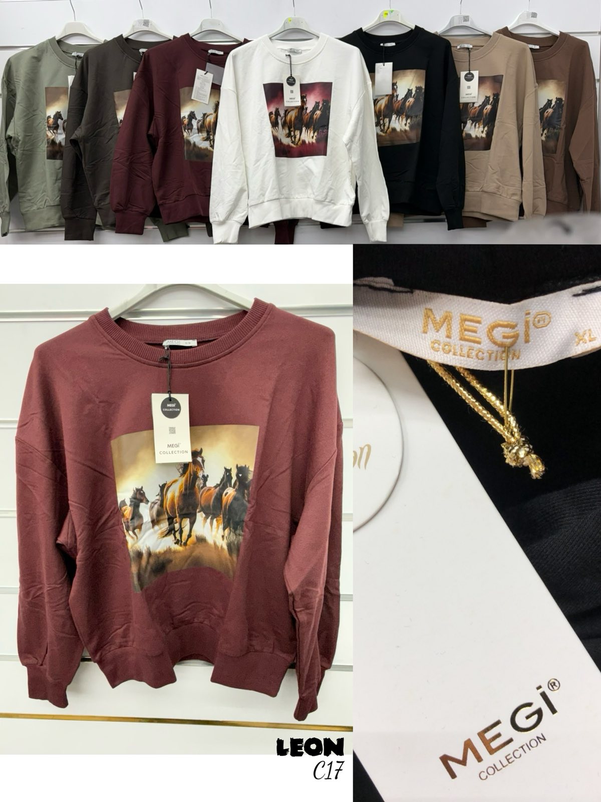 Bluzy Damskie tureckie, Size uni, paczka 6szt ,mix kolor