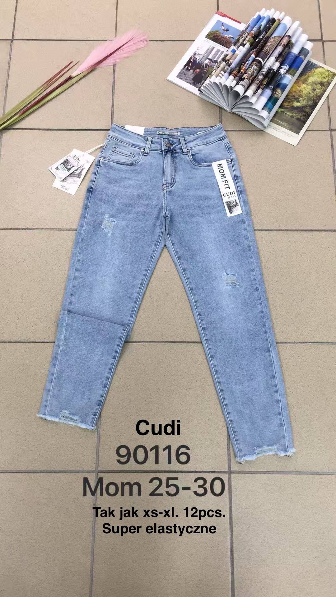 Jeansy damskie , Size xs-xl,paczka 12szt,1kolor