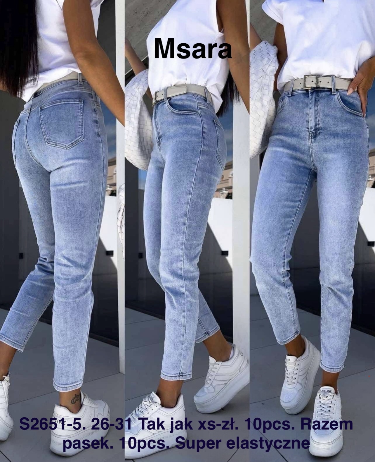 Jeansy damskie , Size xs-xl, paczka 10szt,1kolor