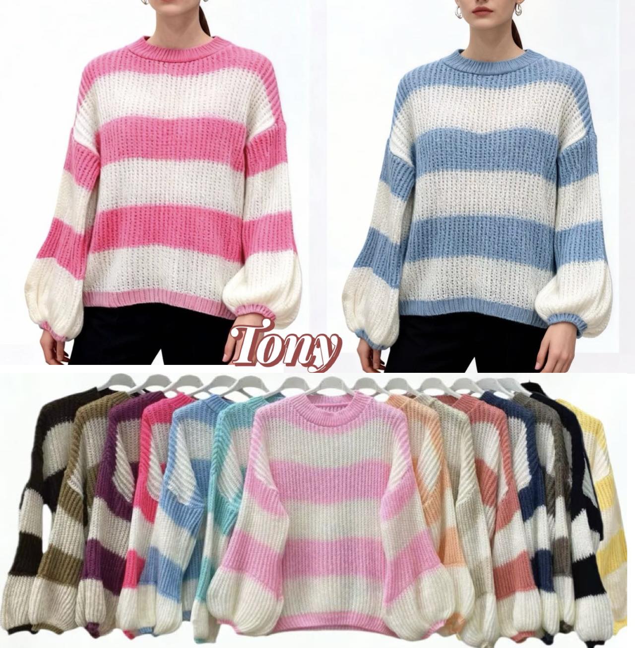 Swetry Damskie  WŁOSKA  , Size uni, paczka 6szt ,mix kolor