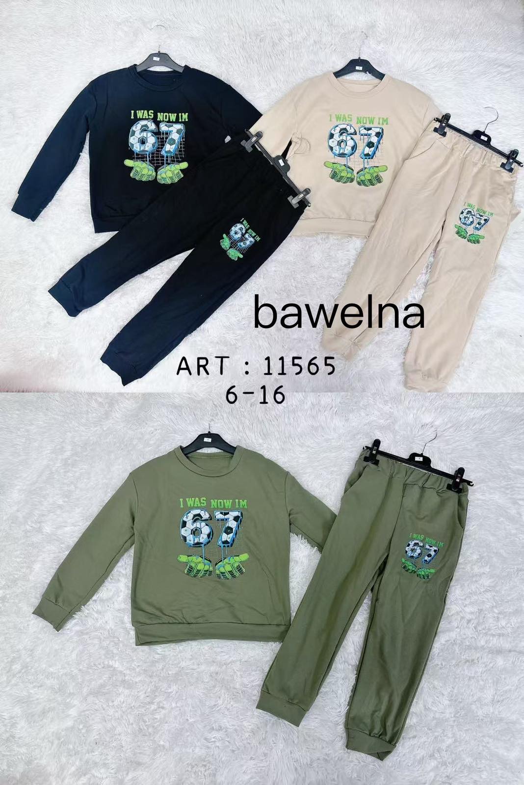 Komplety DZIECIĘCA ,size 6-16lat,paczka 6szt ,1kolor