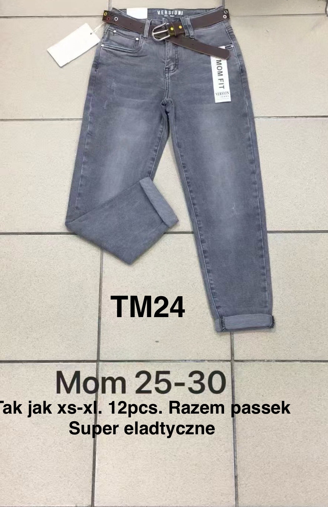 Jeansy damskie , Size xs-xl,paczka 12szt,1kolor