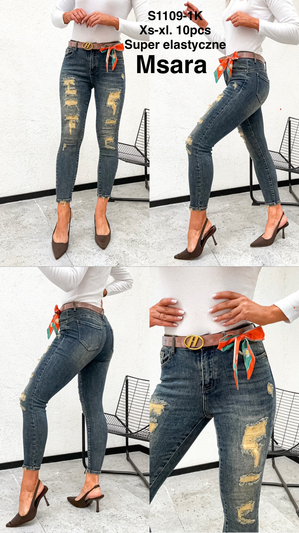 Jeansy damskie , Size xs-xl, paczka 10szt,1kolor