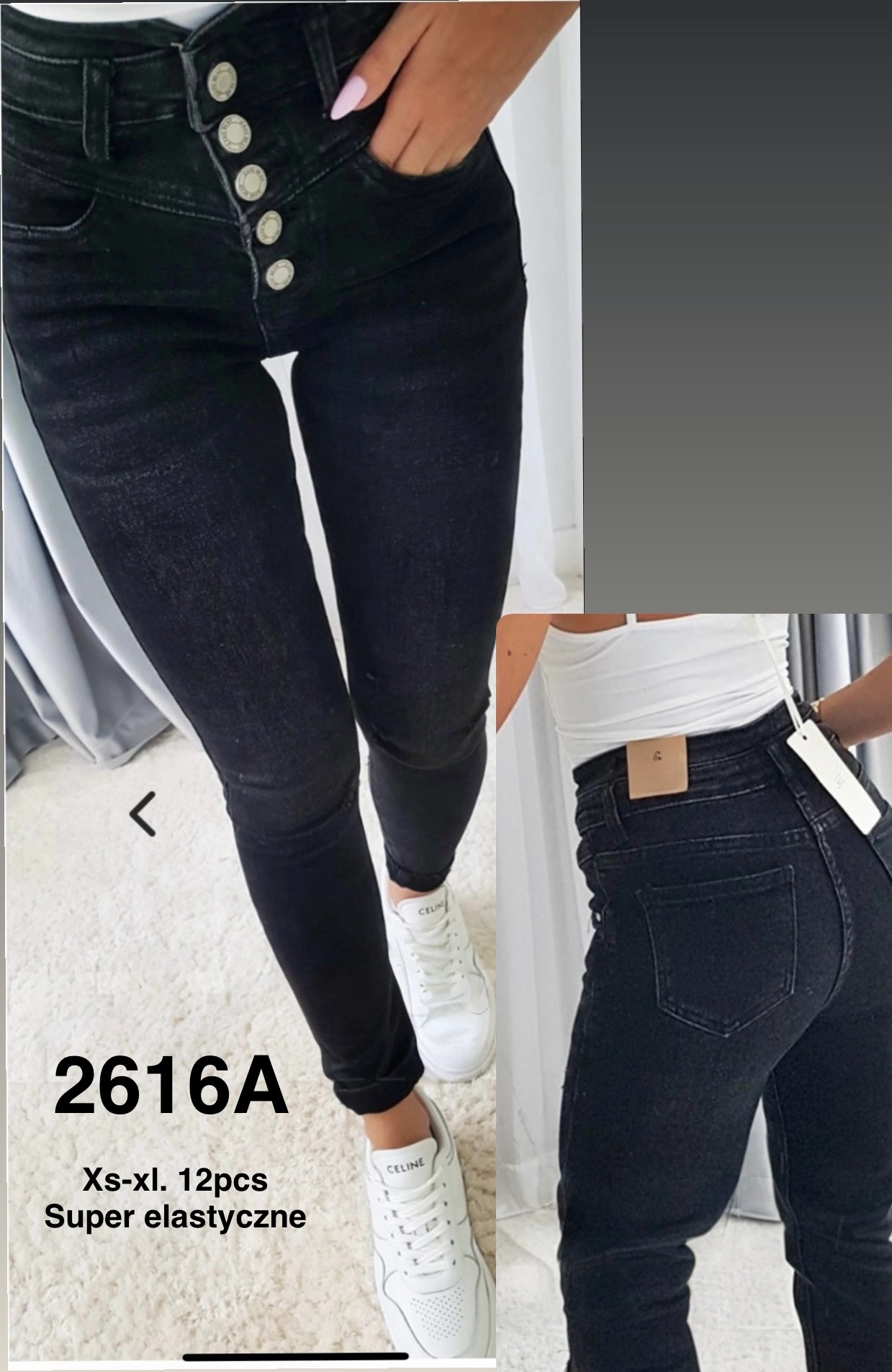 Jeansy damskie , Size xs-xl, paczka 12szt,1kolor