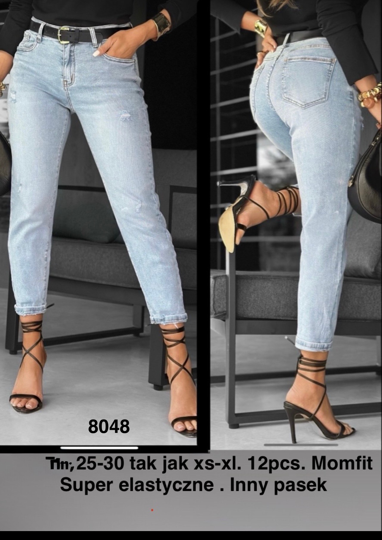 Jeansy damskie , Size xs-xl, paczka 12szt,1kolor