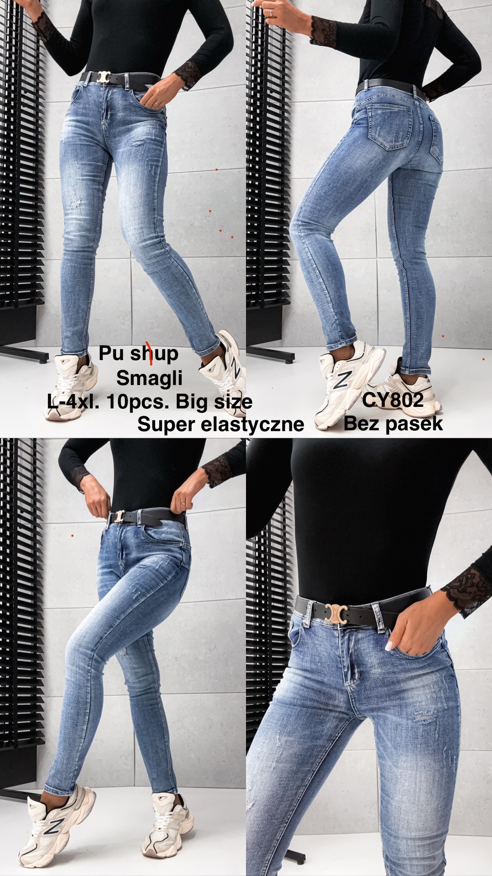 Jeansy  damskie , Size l-4xl,paczka 10szt,1kolor