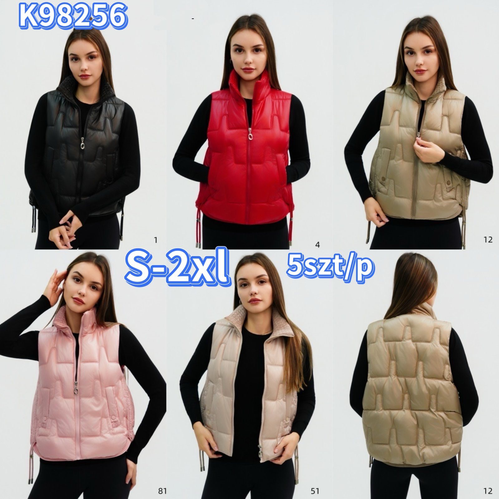 Kamizelki damskie ,size s-2xl,paczka 5szt,1kolor