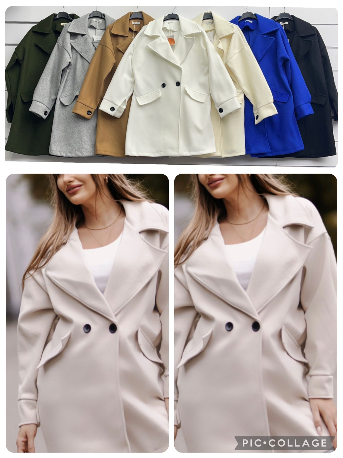 Płaszcz Damskie wloskie, Size uni, paczka 6szt ,mix kolor