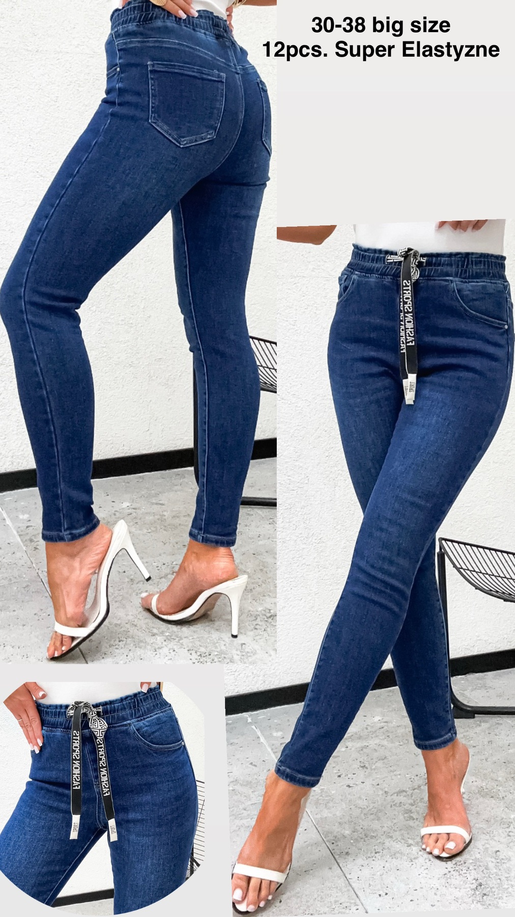 Jeansy  damskie , Size 30-38,paczka 12szt,1kolor