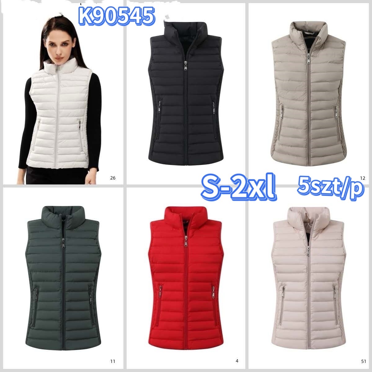 Kamizelki damskie ,size s-2xl,paczka 5szt,1kolor