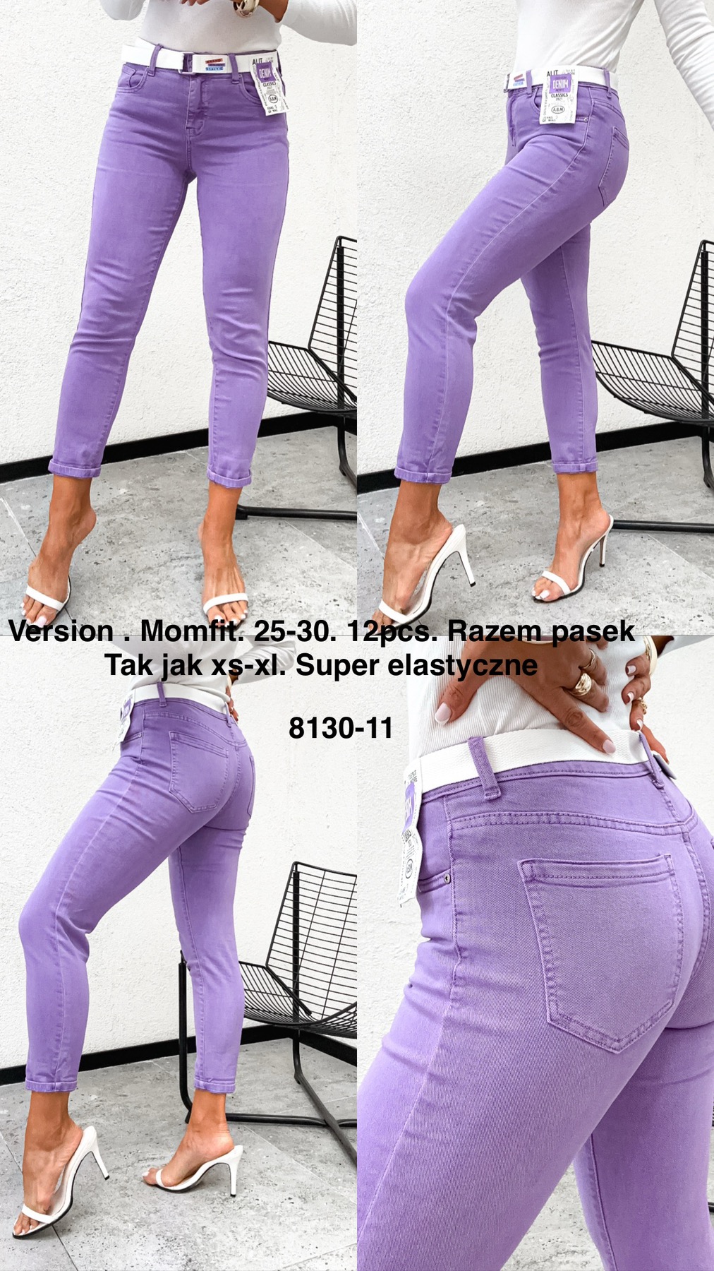 Jeansy  damskie , Size xs-xl,paczka 12szt,1kolor