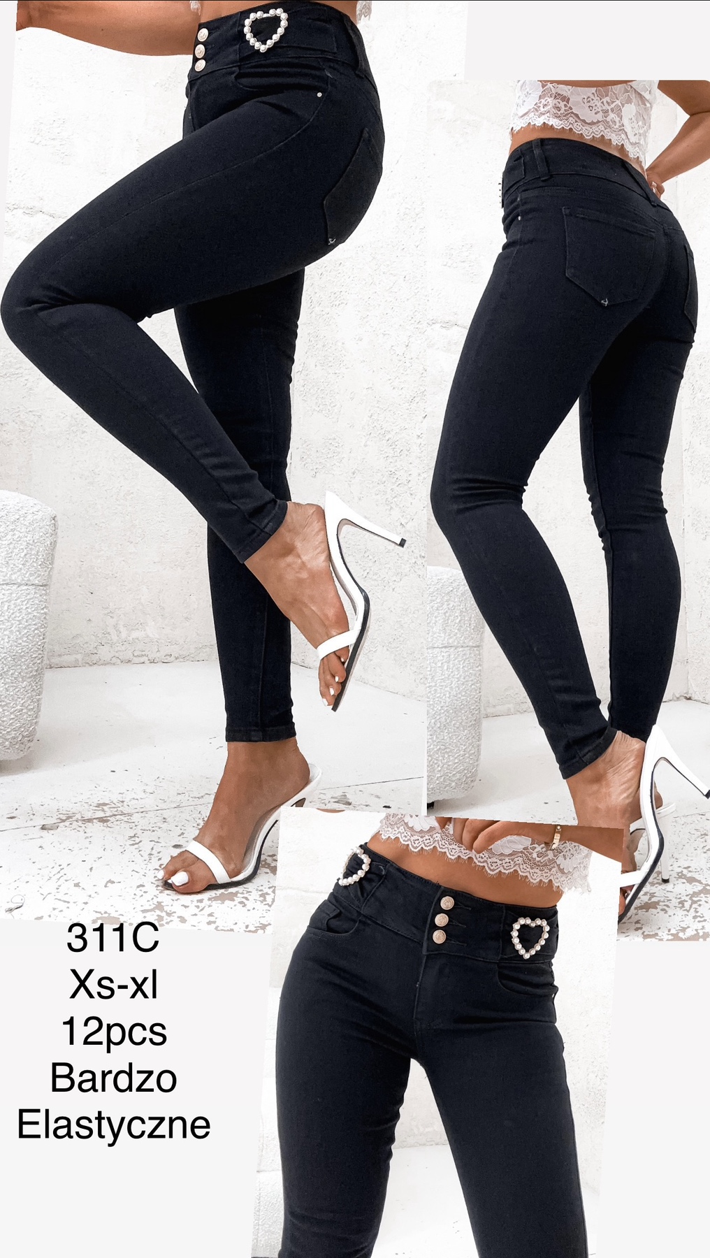 Jeansy damskie , Size xs-xl,paczka 12szt,1kolor