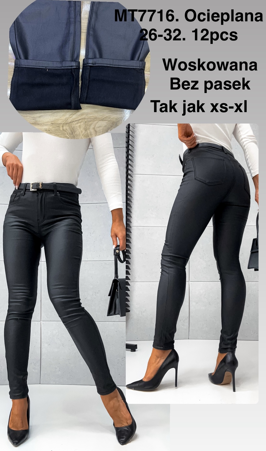 Spodnie skórzane damskie , Size xs-xl,paczka 12szt,1kolor