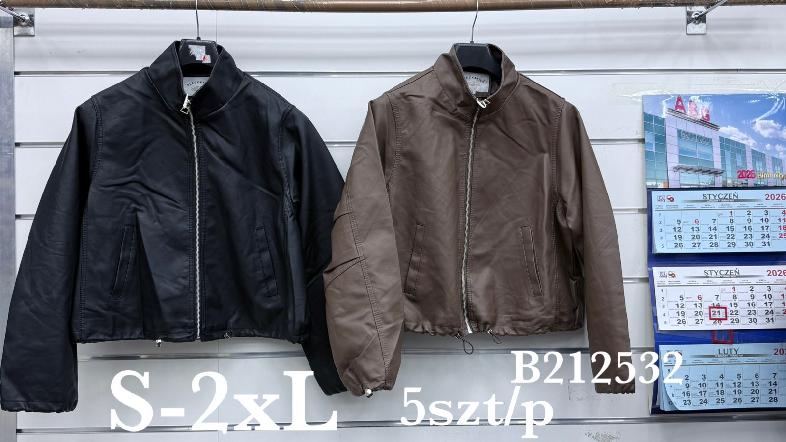 Kurtki skórzane Damskie , Size s-2xl, paczka 5szt ,1kolor