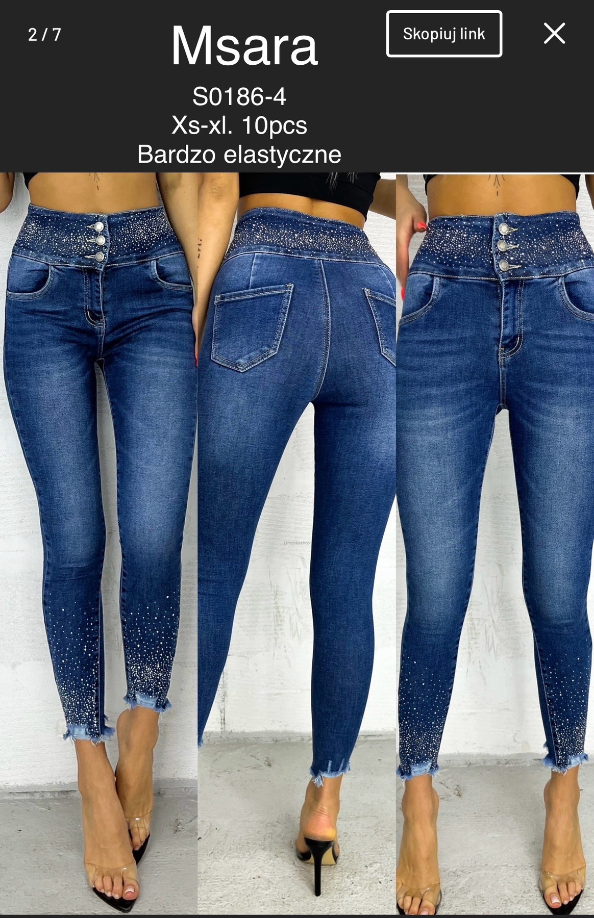 Jeansy  damskie , Size xs-xl,paczka 10szt,1kolor