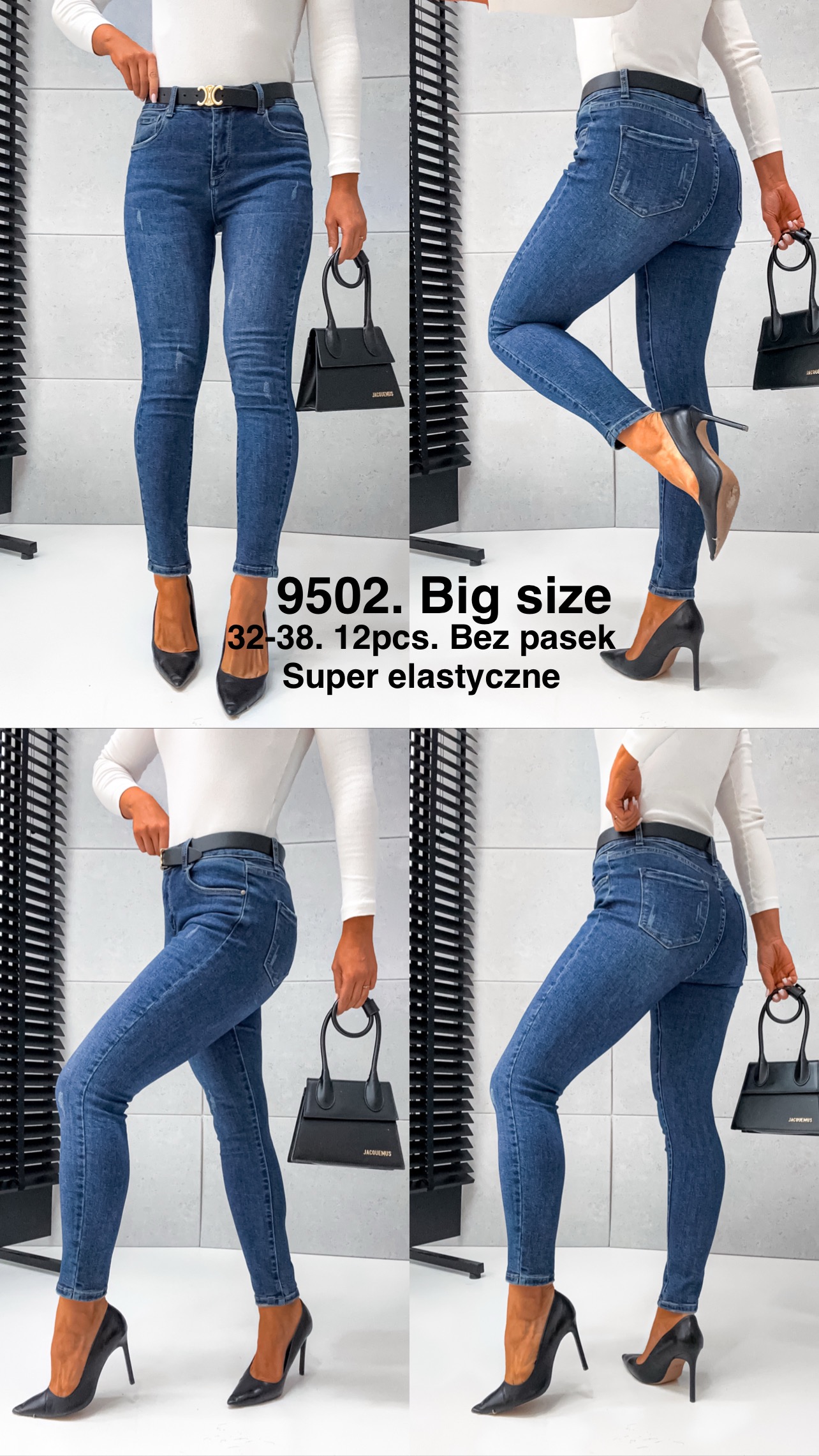 Jeansy  damskie , Size 32-38,paczka 12szt,1kolor