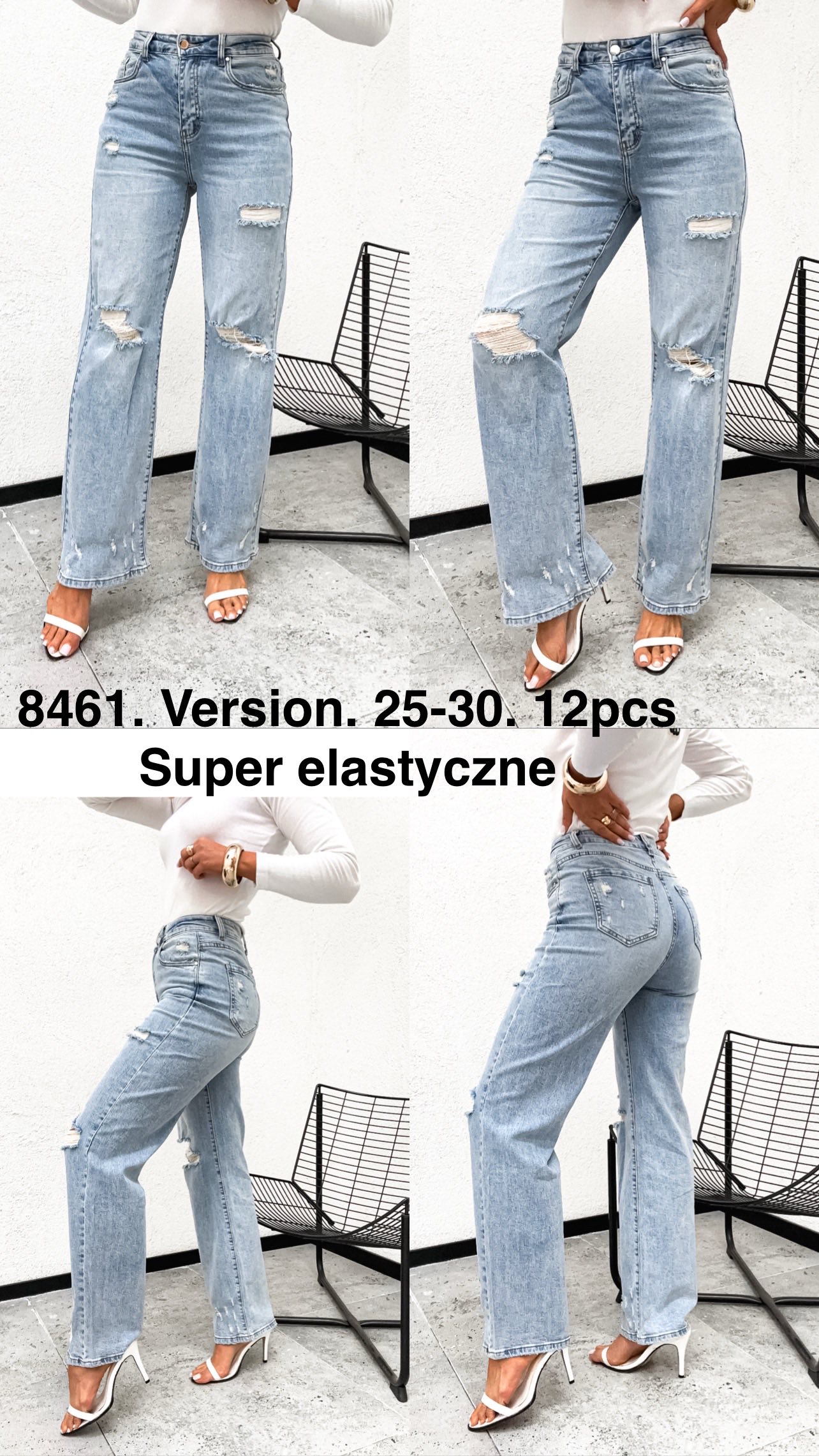 Jeansy damskie , Size 25-30, paczka 12szt,1kolor