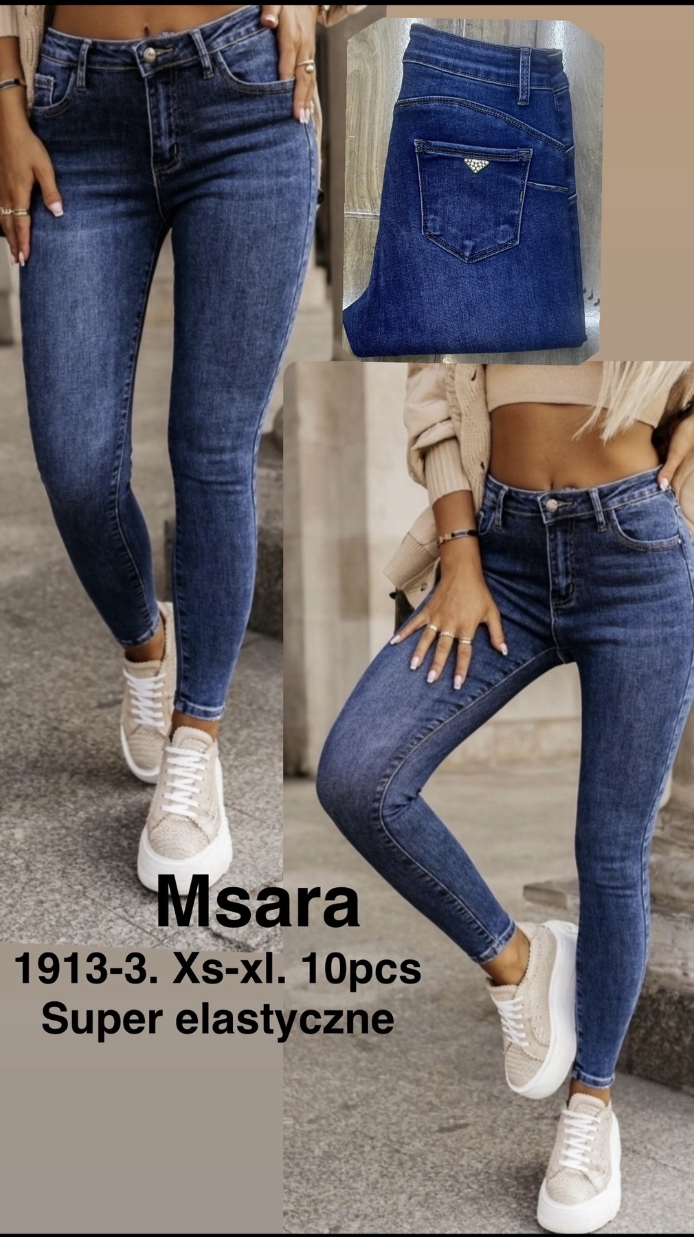 Jeansy damskie , Size xs-xl ,paczka 10szt,1kolor