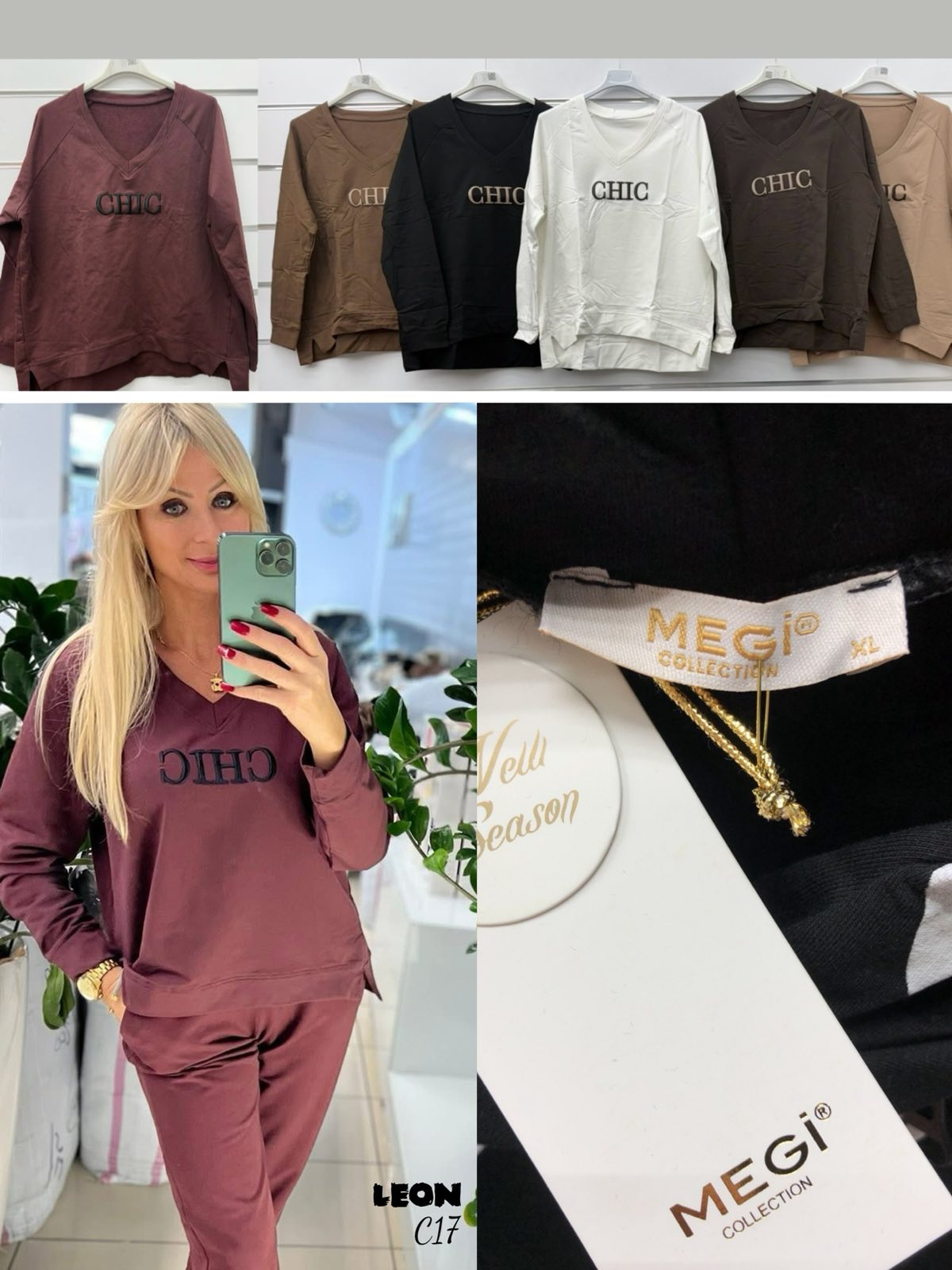 Bluzy Damskie tureckie, Size uni, paczka 6szt ,mix kolor