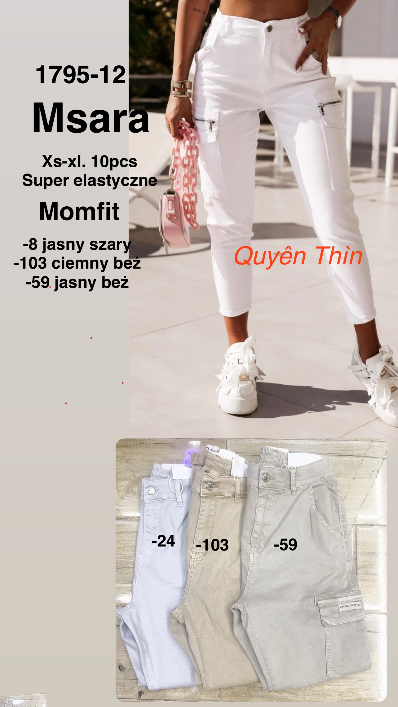 Jeansy  damskie , Size xs-xl,paczka 10szt,1kolor