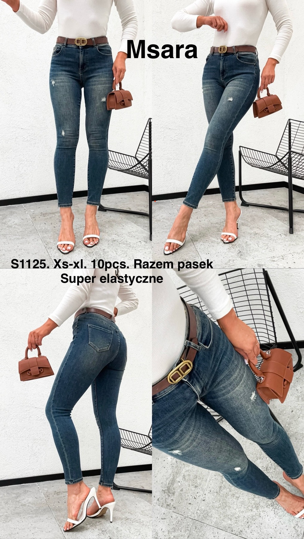 Jeansy damskie , Size xs-xl, paczka 10szt,1kolor