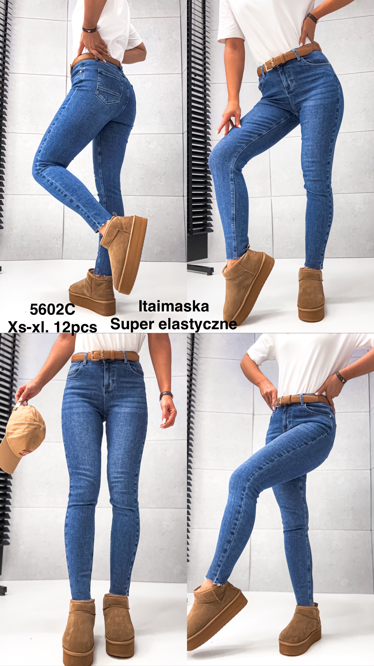 Jeansy  damskie , Size xs-xl,paczka 12szt,1kolor