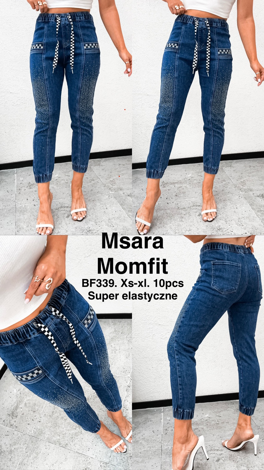 Jeansy damskie , Size xs-xl,paczka 10szt,1kolor