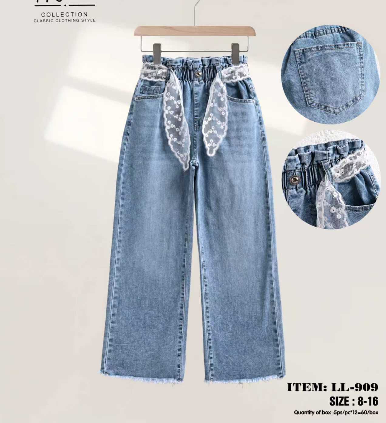 Spodnie JEANSY DZIECIĘCA , Size 8-16lat, paczka 5szt ,1kolor