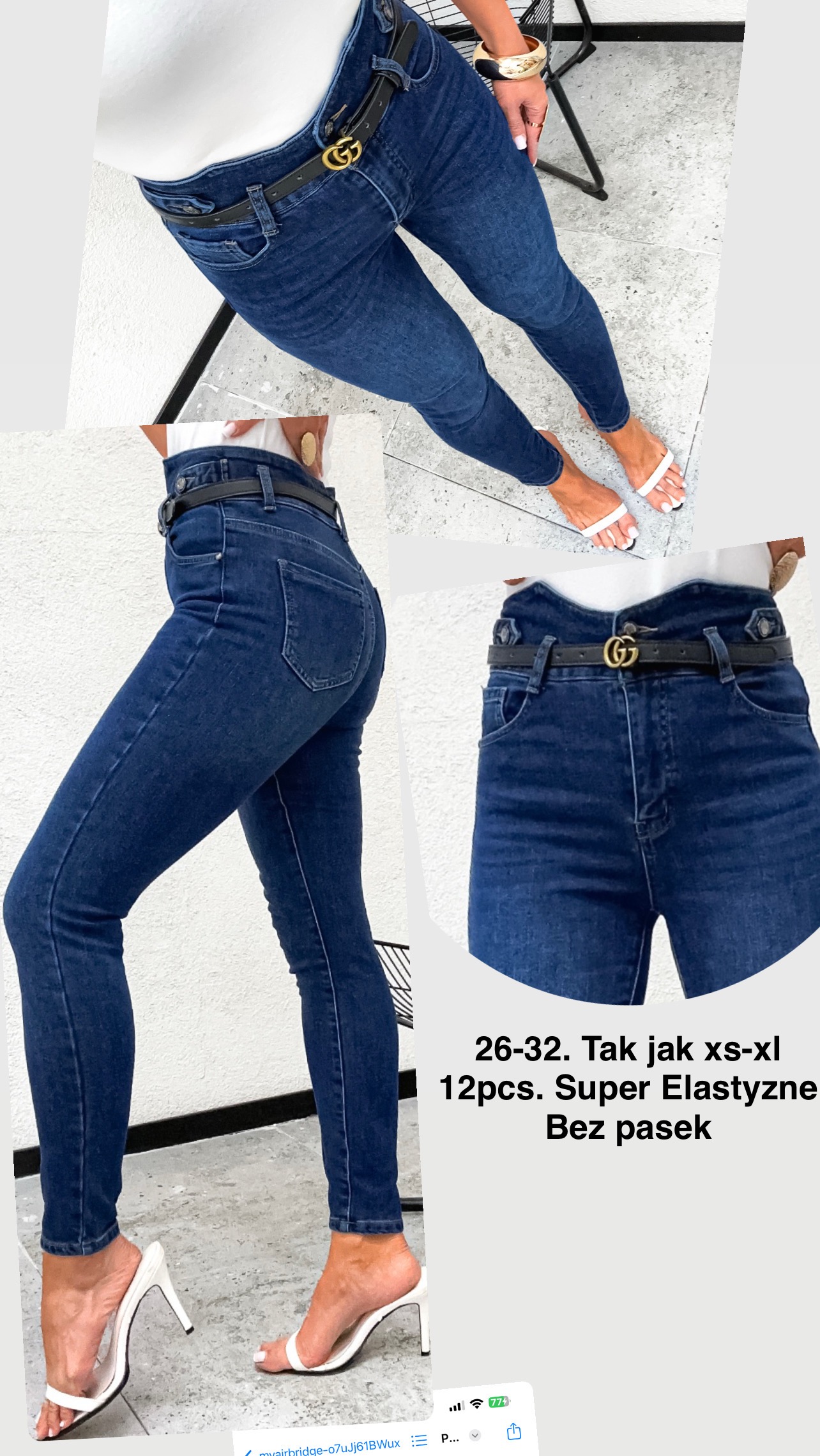 Jeansy  damskie , Size xs-xl,paczka 12szt,1kolor