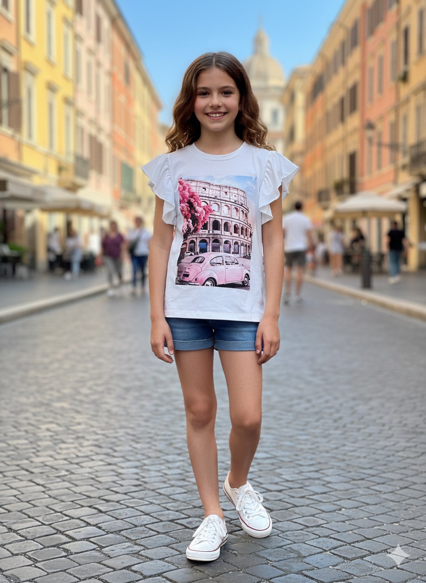 Bluzki DZIECIĘCA , Size 4-14lat, paczka 6szt ,1kolor