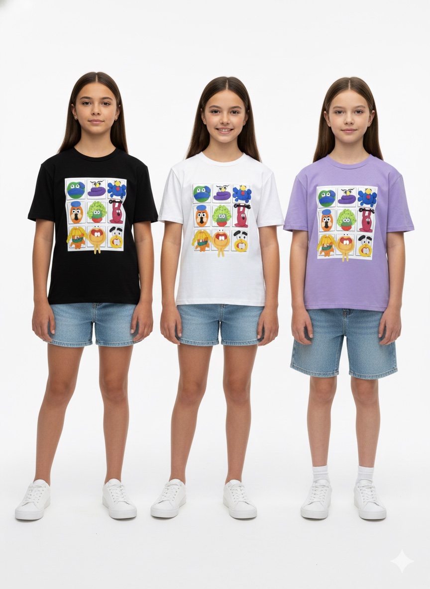 Bluzki DZIECIĘCA , Size 4-14lat, paczka 6szt ,1kolor