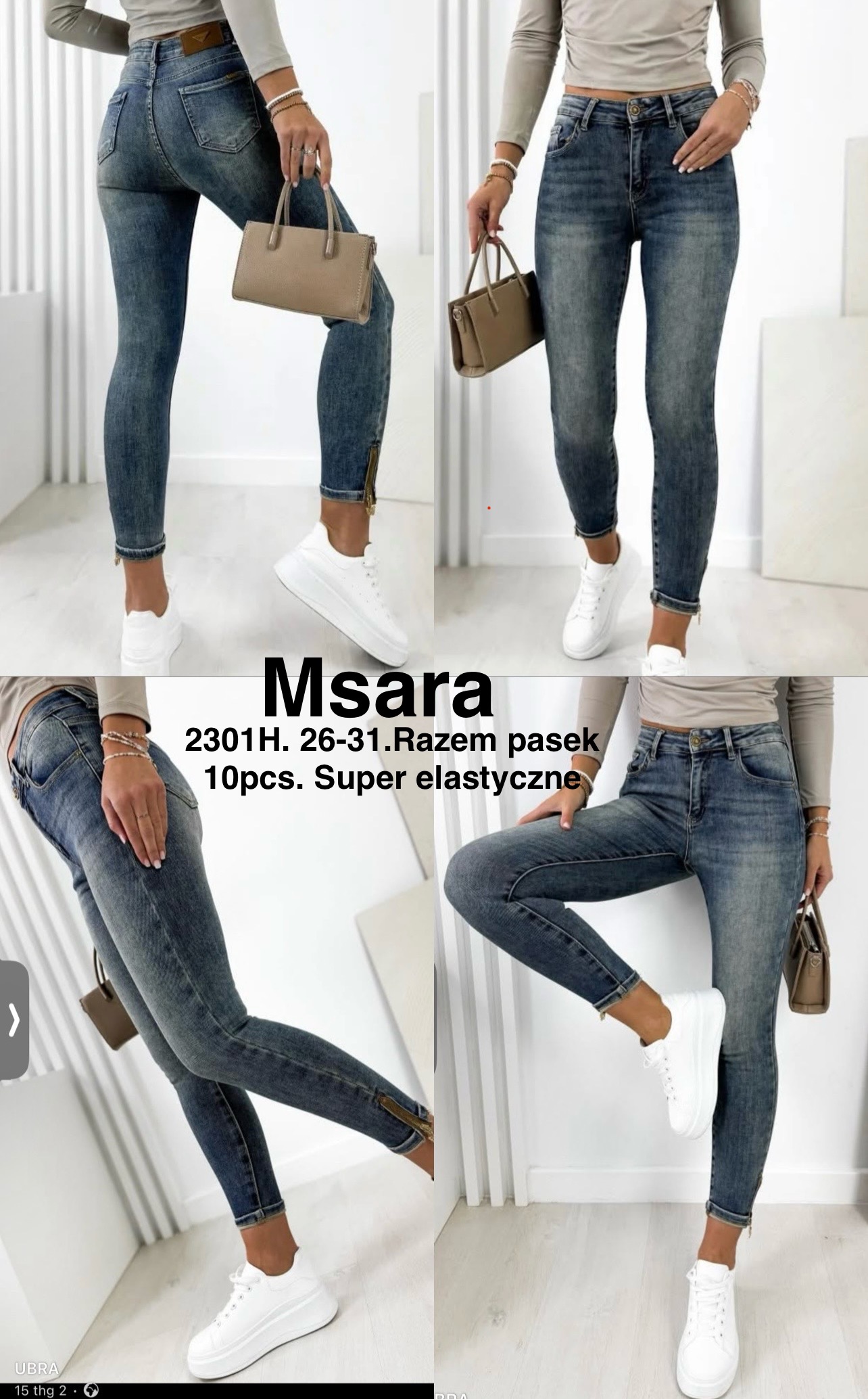 Jeansy damskie , Size 26-31 ,paczka 10szt,1kolor