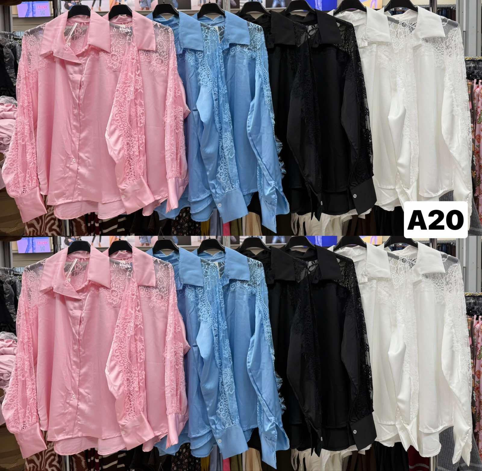 Koszule Damskie Wloskie , Size uni, paczka 6szt ,mix kolor