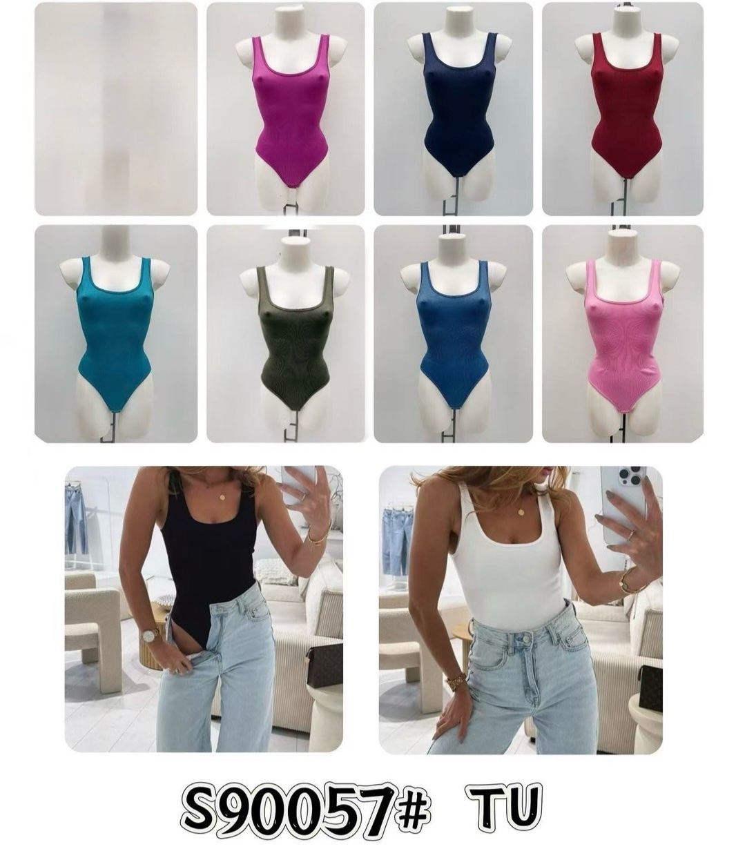 Body Damskie wloskie, Size uni, paczka 6szt ,mix kolor