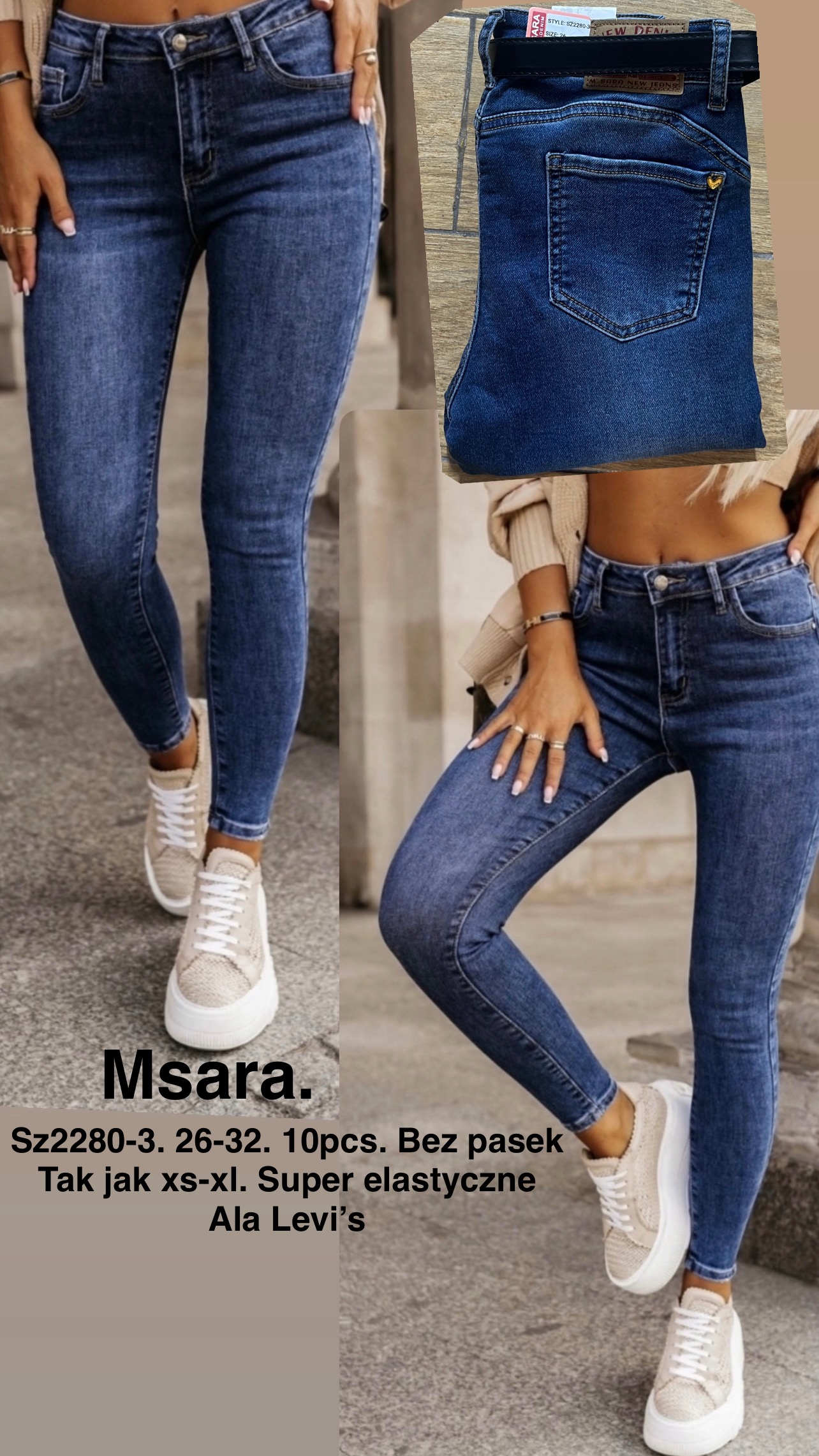 Jeansy damskie , Size xs-xl, paczka 10szt,1kolor