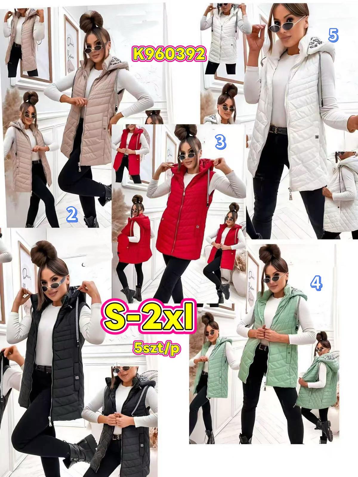 Kamizelki damskie ,size s-2xl,paczka 5szt,1kolor