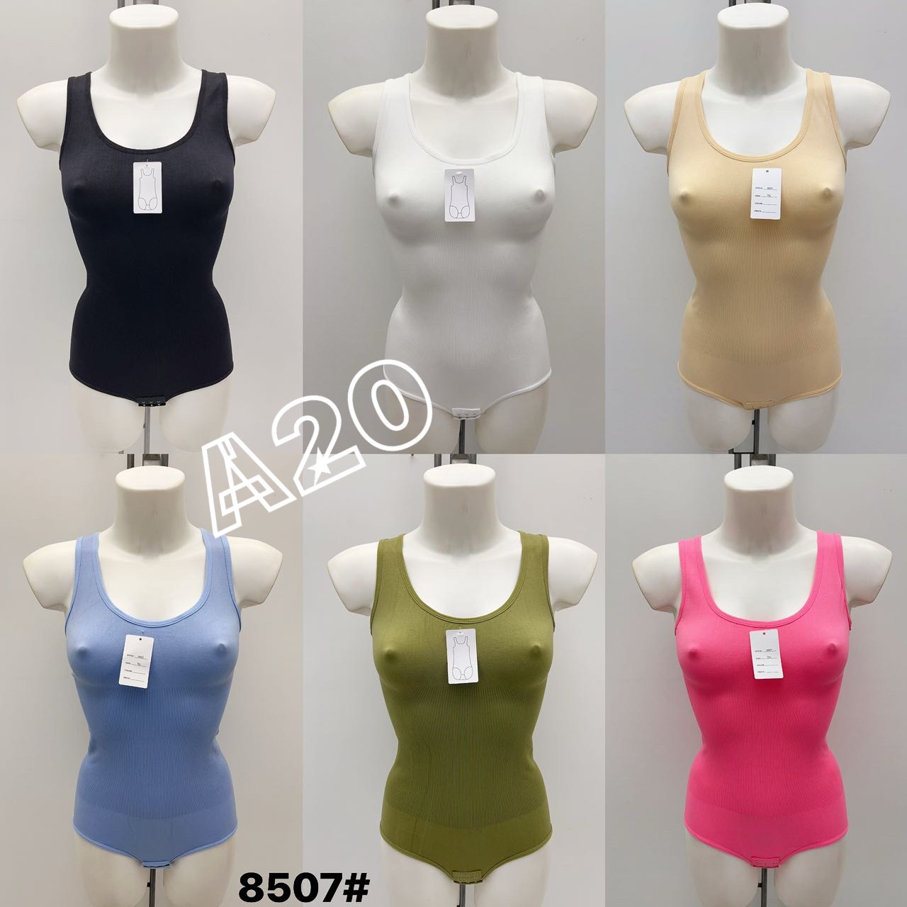 Body Damskie wloskie, Size uni, paczka 6szt ,mix kolor
