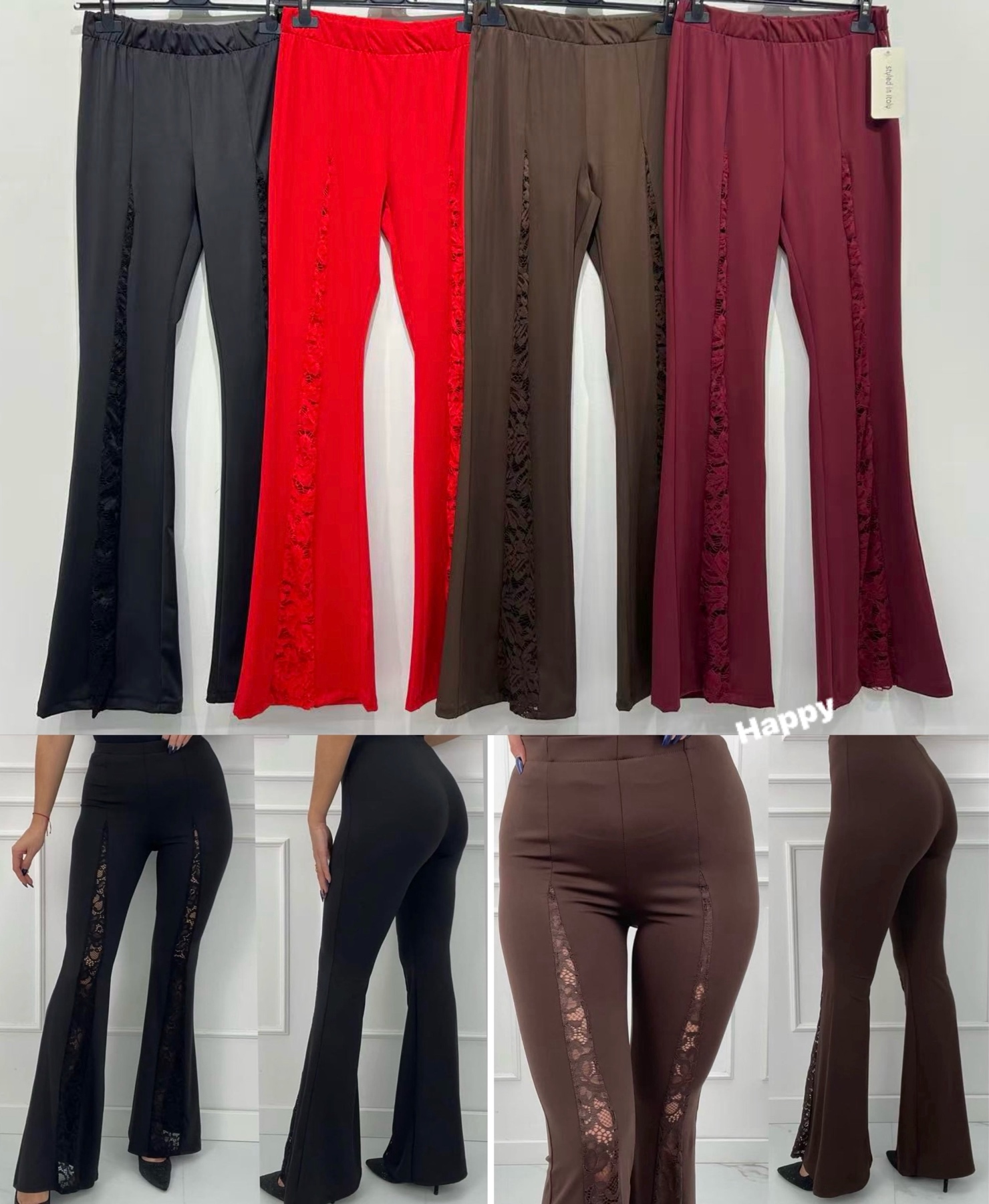 Spodnie Damskie Włoskie , Size uni, paczka 6szt ,mix kolor