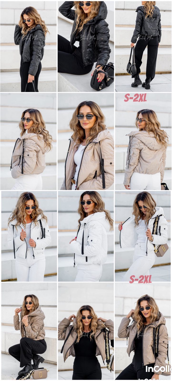 Kurtki damskie, Size s-2xl, paczka 5szt ,1kolor