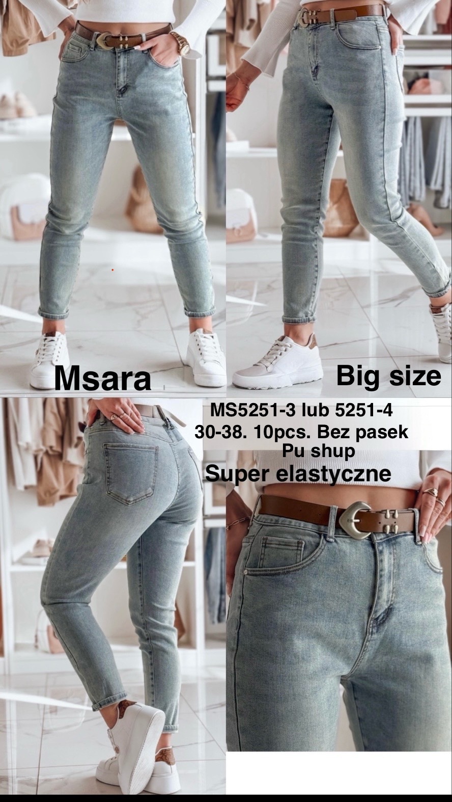 Jeansy damskie , Size 30-38, paczka 10szt,1kolor