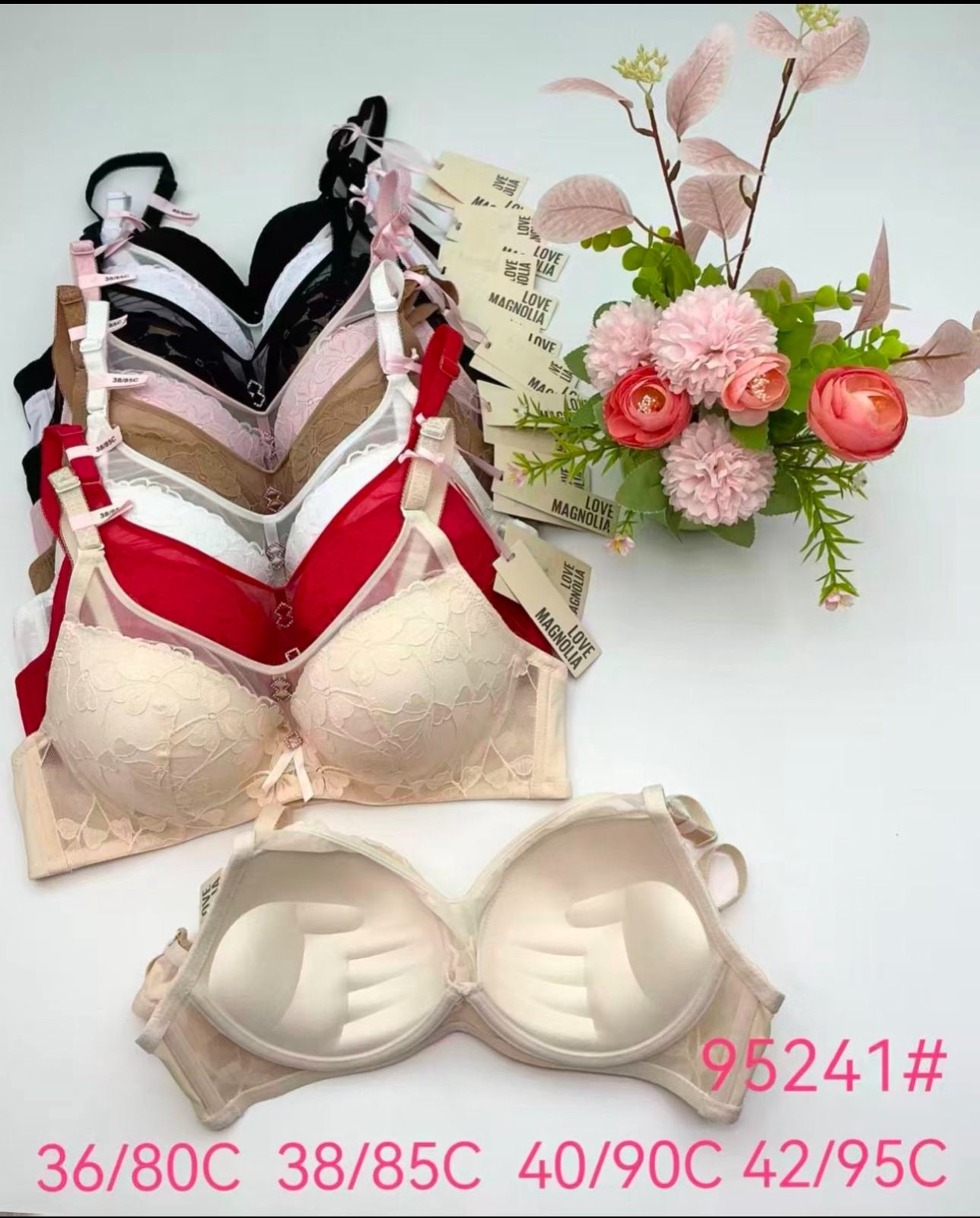 Biustonosz damskie, Miska C 36-42, paczka 12szt ,1kolor