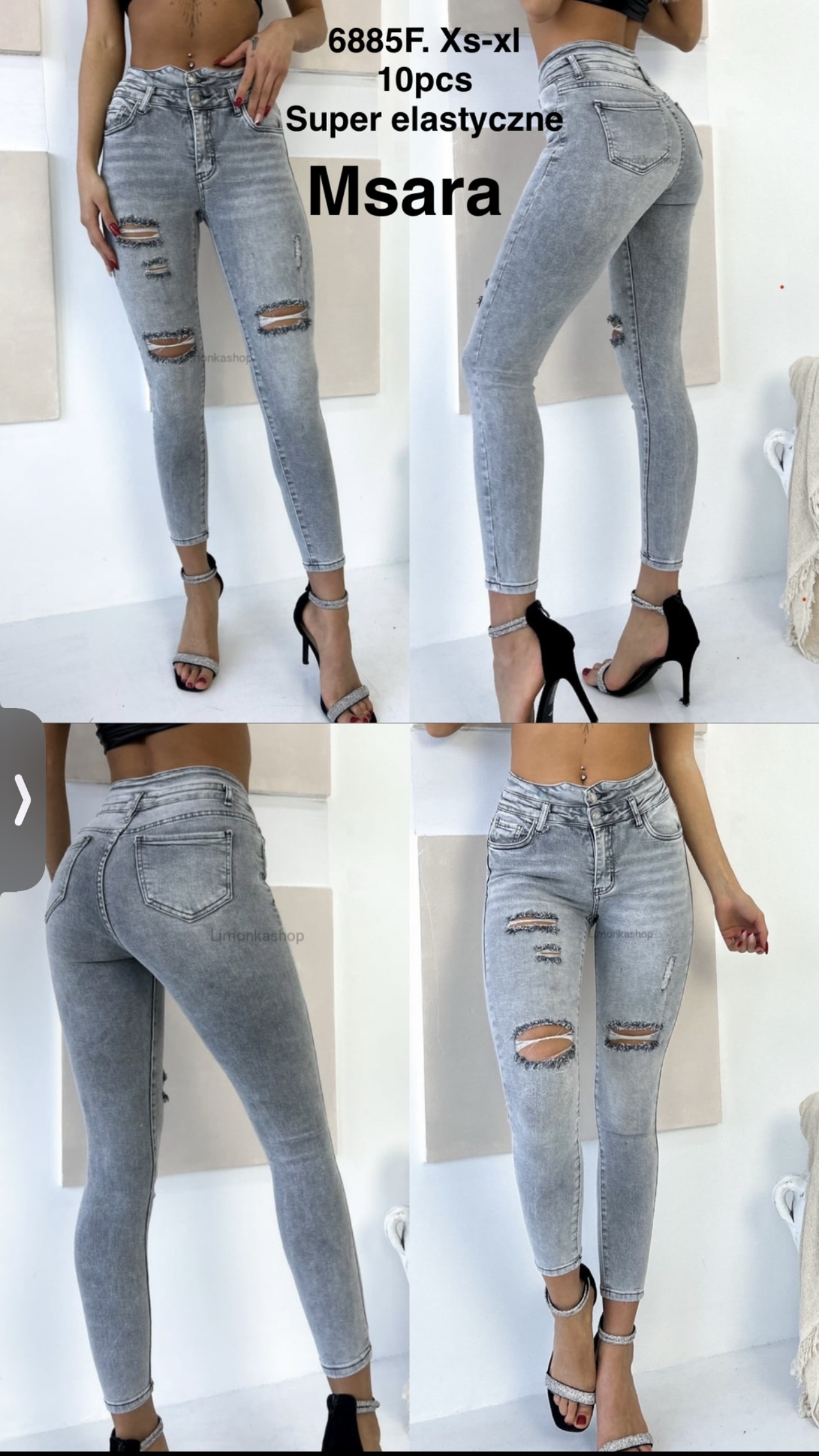 Jeansy damskie , Size xs-xl,paczka 10szt,1kolor