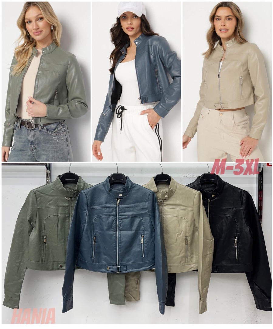 Kurtki skórzane damskie, Size m-x3l, paczka 5szt ,1kolor