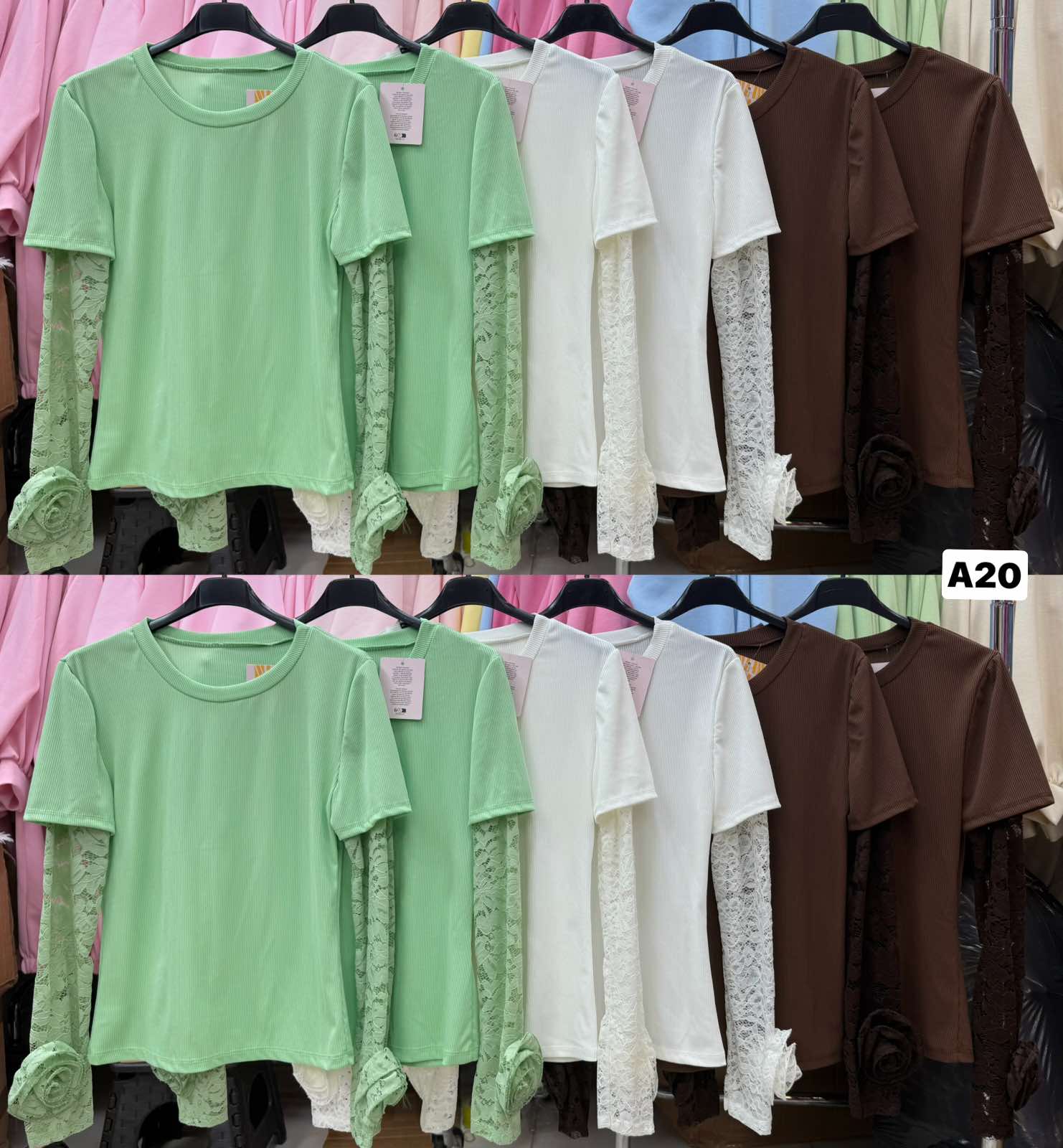 Bluzki Damskie wloskie, Size uni, paczka 6szt ,mix kolor